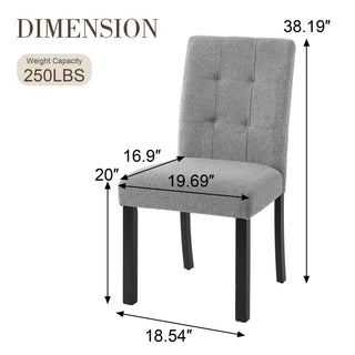 Sunvega Modern Tufted Linen Entryway Bench with Black Rubber Wood Legs for Kitchen