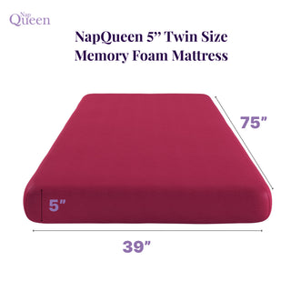 Sunvega 5 Inch Twin Size Memory Foam Mattress for Kids in Blue