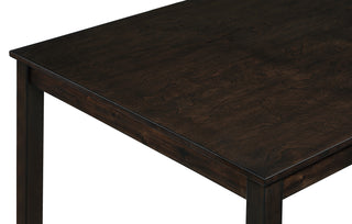 Sunvega Contemporary Dark Wood Finish Square Table with Ladder-back Chairs Dining Set