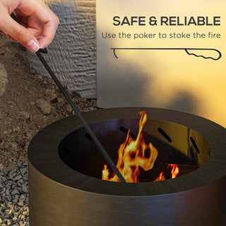 Sunvega 19 Inch Smokeless Fire Pit with Poker for Backyard Patio and Camping