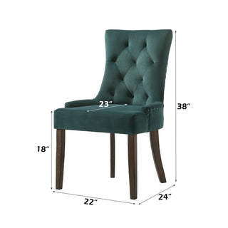 Sunvega Two-Tone Beige Fabric Side Chair with Reclaimed Gray Finish and Nailhead Trim