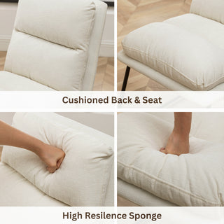Sunvega Milos Contemporary Upholstered Dining Chairs Set of 2 with Sled Base