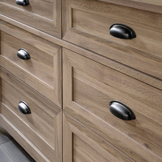 Sunvega Rustic Brown Finish Dresser with Six Roomy Drawers for Bedroom