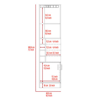 Sunvega Bar Cabinet with Eight Bottle Cubbies and Two Large Open Shelves