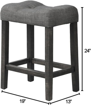 Sunvega Linen Blend Upholstered Side Chair Set of 2 with Oak Finish for Dining Room