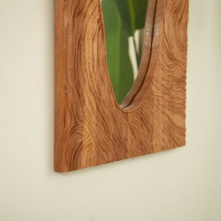 Sunvega Sunburst-Shaped PU Art Decorative Wall Mirror for Bathroom Bedroom