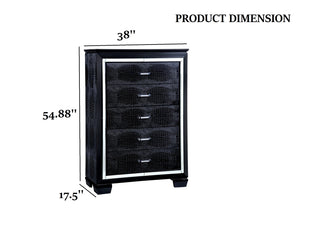 Sunvega Contemporary Silver Chest with Crocodile Texture Diamond Crust Handles
