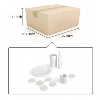 Sunvega Gold Yellow Beige Natural Marble 10-Piece Luxury Dining Room Accessories Set