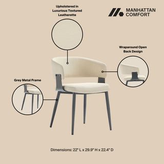 Sunvega Modern Dining Chair with Plush Foam-Filled Seat and Textured Leatherette