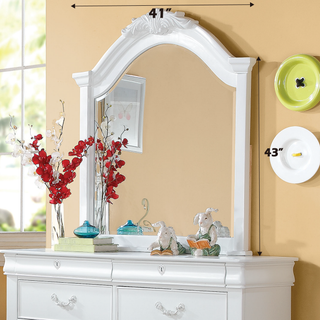 Sunvega Estrella White Finish Pine Wood Nightstand with 3 Drawers