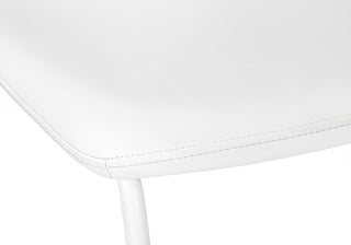 Sunvega Modern White Leather-Look Bar Height Chair for Standing Desks