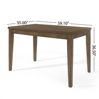 Sunvega Farmhouse Style Counter Height Dining Table with Rubberwood Frame and Wood-Like Top