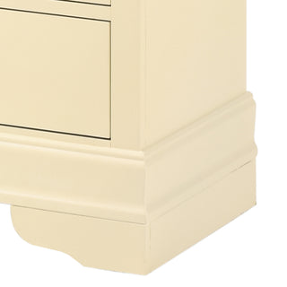 Sunvega Traditional Beige Bedroom Chest with Carved Bases and Curved Mouldings