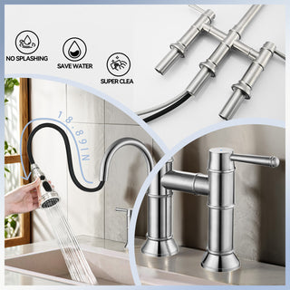 Sunvega High Arc Single Handle Stainless Steel Kitchen Faucet with Pull Down Sprayer