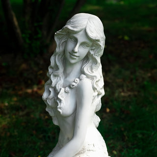 Sunvega Large Mermaid on Ocean Rock Outdoor Resin Garden Statue Sculpture