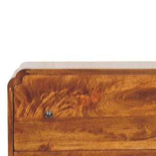 Sunvega Handcrafted Chestnut Mango Wood Chest with Three Spacious Drawers