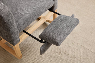 Sunvega Modern Upholstered Nursery Glider Rocking Chair with High Backrest and Side Pocket