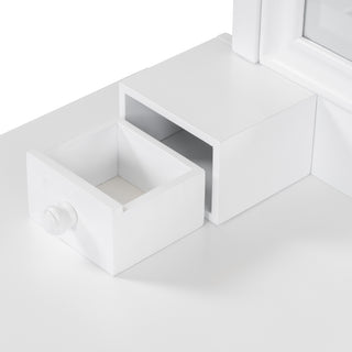 Sunvega Adjustable Mirror Makeup Vanity Desk with Drawers and Cabinet for Bedroom