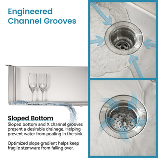 Sunvega 32x19 Inch Overmount Single Bowl Kitchen Sink in Brushed Nickel