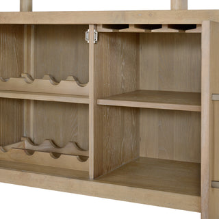 Sunvega Light Brown Contemporary Side Server with Easy Assembly and Care