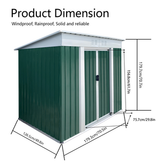 Sunvega Pent Roof Outdoor Storage Shed with Aluminum Alloy Frame and Sliding Door
