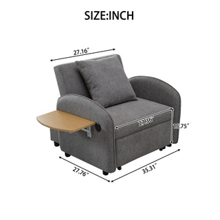 Sunvega 3-in-1 Convertible Sofa Bed with Computer Board USB Ports for Work and Relaxation