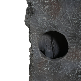 Sunvega LED-Lit Modern Concrete Column Fountain for Patio Porch Oasis