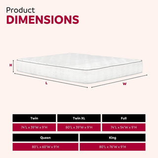 Sunvega 9 in. Full Size Pocket Coil Spring Mattress with Pressure Relief and Low Motion Transfer