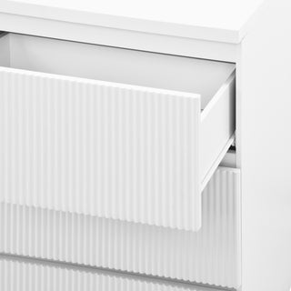 Sunvega 6 Drawer Storage Cabinet with Wavy Panel for Bedroom Hallway Living Room
