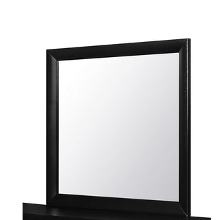 Sunvega Lucille Black Nightstand with Spacious Drawers and Chambered Fronts