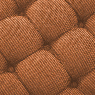 Sunvega Orange Upholstered Button-Tufted Storage Ottoman Bench with Fringe for Bedroom