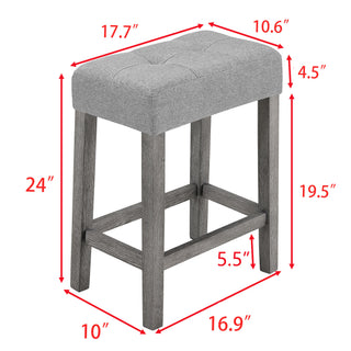 Sunvega Industrial Bar Table Set with Power Outlet and 4 Ergonomic Chairs for Living Room