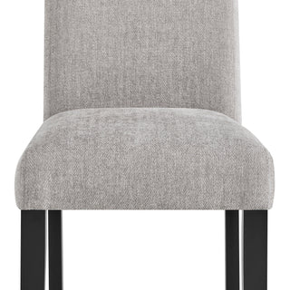 Sunvega Contemporary Style Gray Fabric Upholstered Dining Chairs with Brown Finish Legs