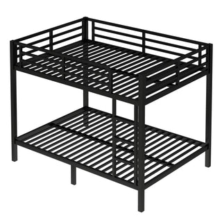 Sunvega Metal Full over Full Bunk Bed for Teens and Adults with Noise Reduction and Storage