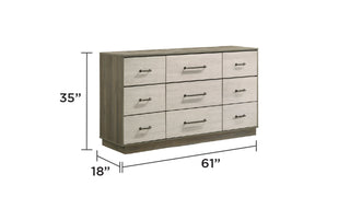 Sunvega Modern Two-Tone Wood Dresser with Nine Spacious Drawers and Top Dividers