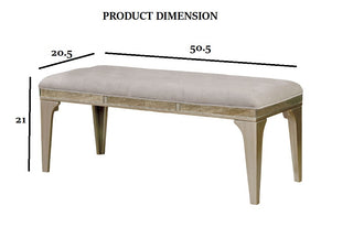 Sunvega Transitional Style Upholstered Bench with Button Tufted Seat and Flannelette Cushion