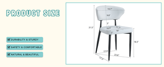 Sunvega Ergonomic Dining Chair with Curved Backrest and Soft PU Cushion for Comfortable Seating