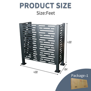 Sunvega Metal Air Conditioner Fence Cover Conceals Outdoor Units with Flower Boxes