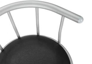 Sunvega Set of 2 Contemporary Barstools with Swivel Grey Metal and Black Leather Look