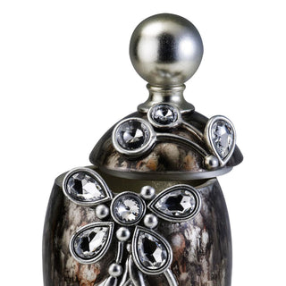 Sunvega Polyresin Decorative Jewelry Box with Crystal and Glass Accent for Bedroom
