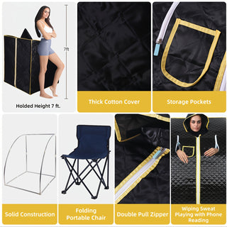 Sunvega Portable Personal Steam Sauna with Remote Control for Detox Relaxation and Weight Loss