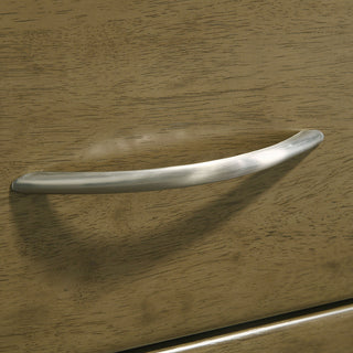 Sunvega Modern Six-Drawer Dresser with Nutmeg Wood Finish and Matte Nickel Hardware
