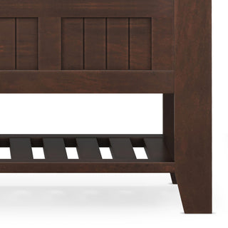 Sunvega Solid Wood Entryway Storage Bench with Shelf and Lift Up Lid