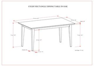 Sunvega Solid Wood Oak Veneer Dining Table for 6 with Angled Edges