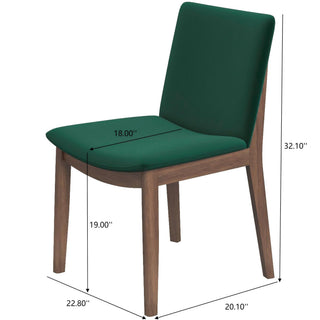 Sunvega Mid-Century Modern Solid Wood Dining Chair with Curved Back Rest