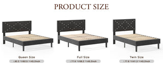 Sunvega Upholstered Platform Bed with Padded Headboard and EVA Mute Bars