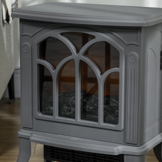 Sunvega Freestanding Fireplace Mantel with Baroque Design and Storage Columns