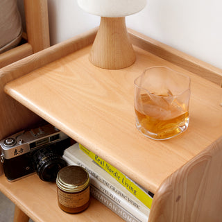Sunvega Premium European Beechwood Nightstand with Ample Storage and Safe Design