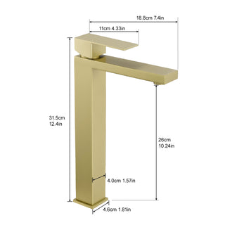 Sunvega Brushed Nickel Single Hole Waterfall Bathroom Sink Faucet with Single Handle
