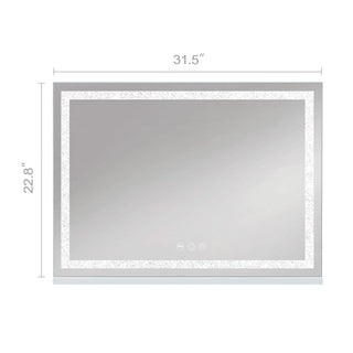 Sunvega 32x23 Inch Hollywood Vanity Mirror with Crystal Light Strip and 10X Magnification